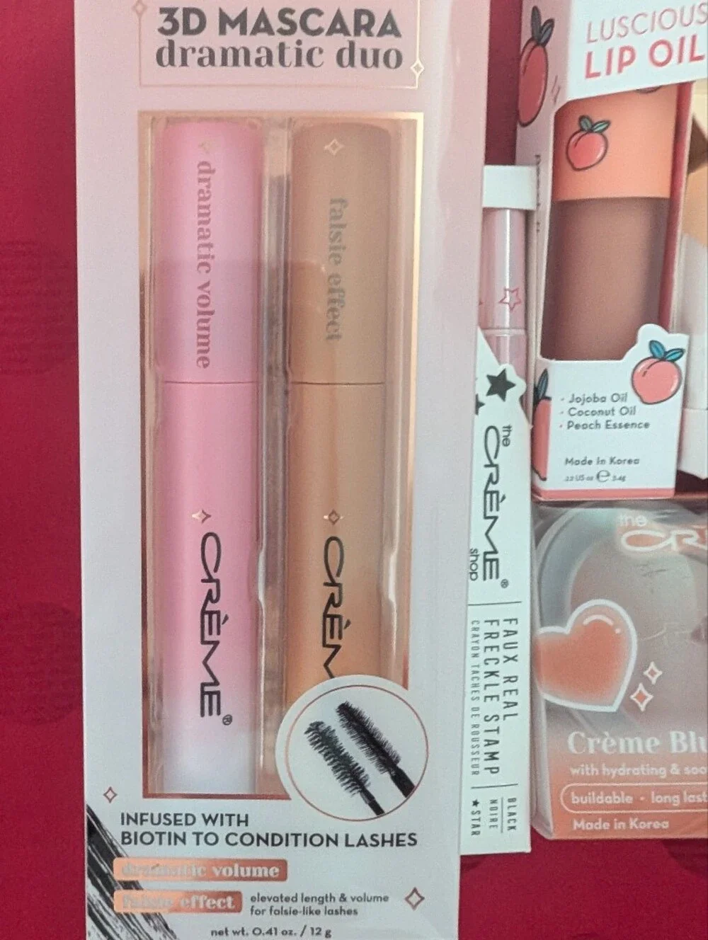 The Creme Shop Makeup Bundle - Mascara Shadow Blush Eyeliner Lip Oil